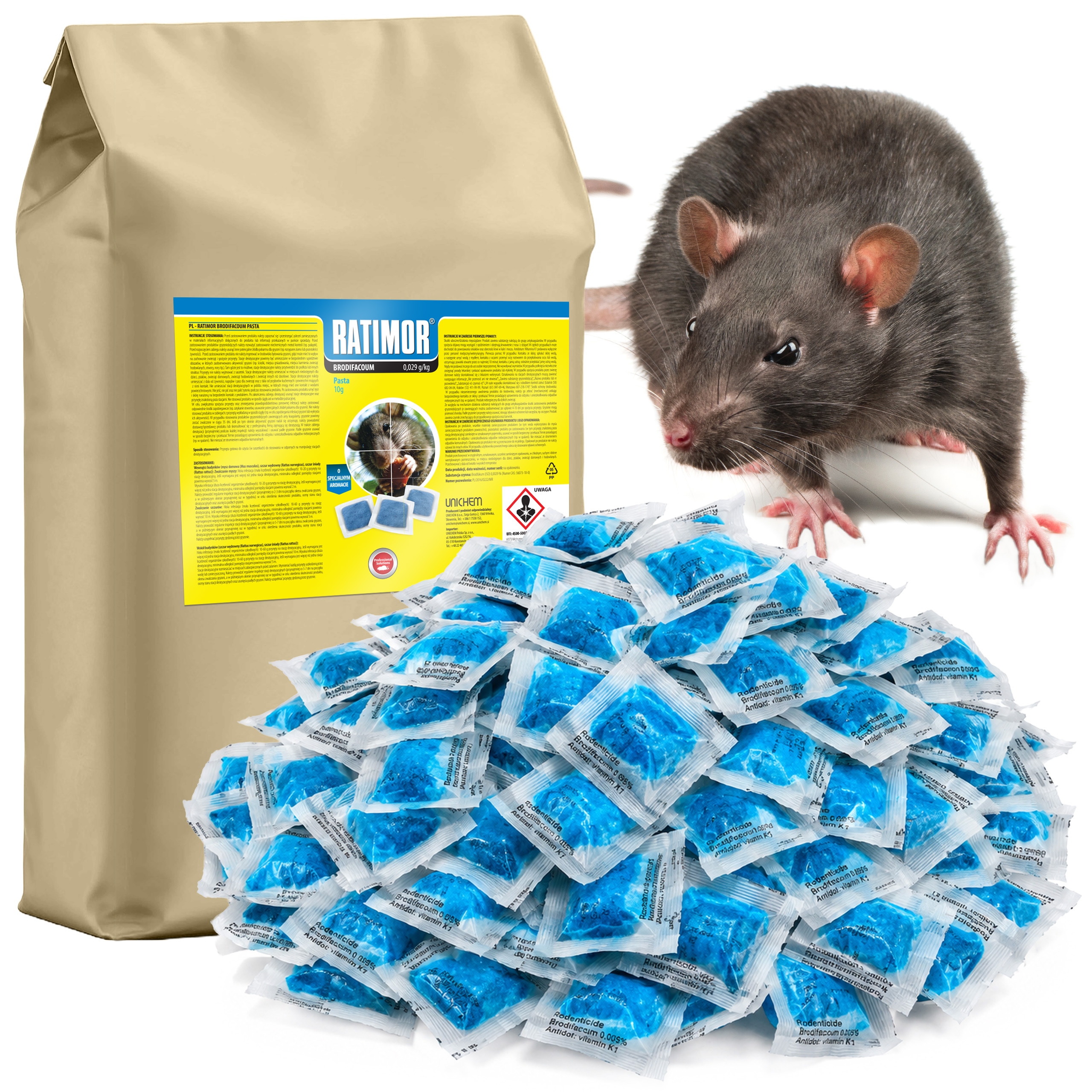 Trutka Na Myszy Szczury Środek Gryzoniobójczy Ratimor Pasta Niebieska 25KG