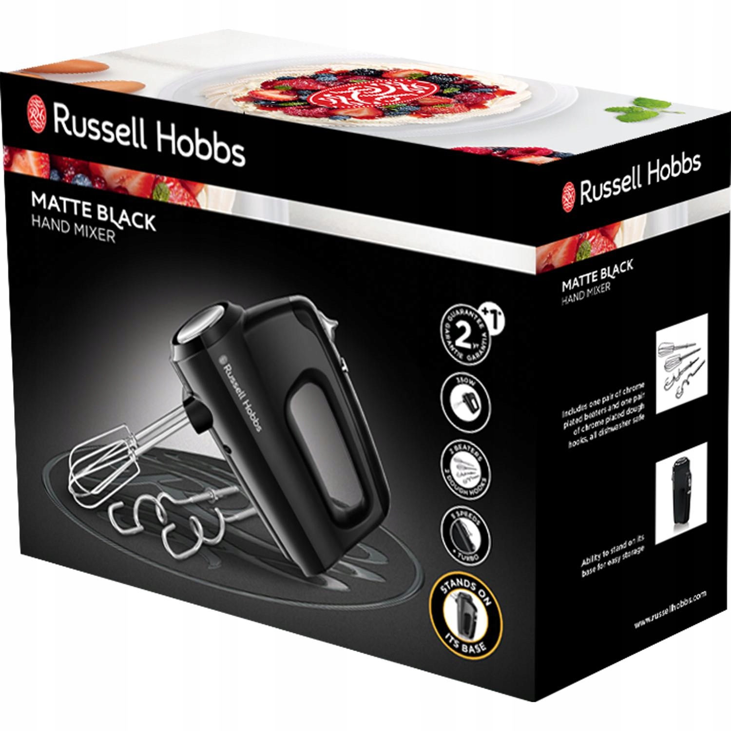 RUSSELL HOBBS Mikser Ręczny Czarny 5 Prędkości Turbo Funkcja 24672-56 — miniatura 14