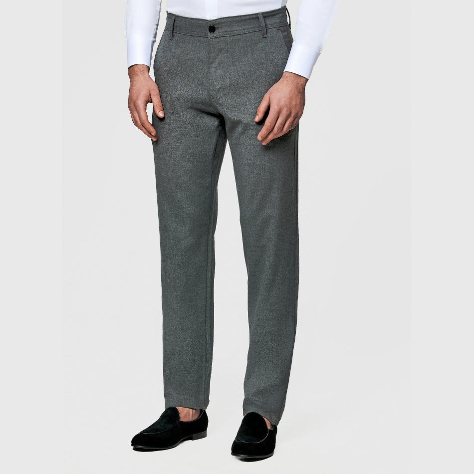 Ciemnoszare spodnie chino męskie Regular Fit Pako Lorente roz. L34 W36