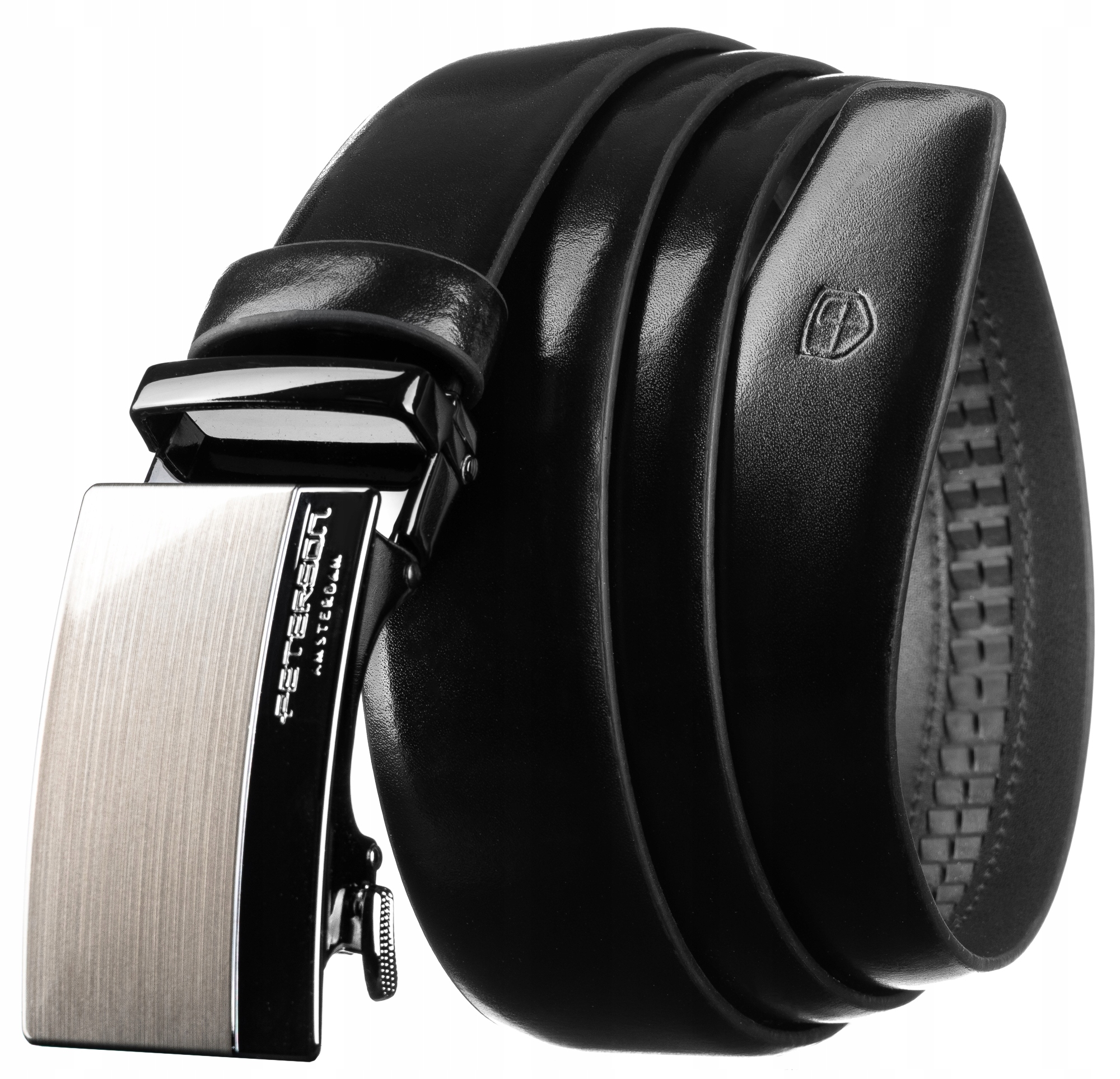 Pasek skórzany Peterson do spodni męski klasyczny czarny