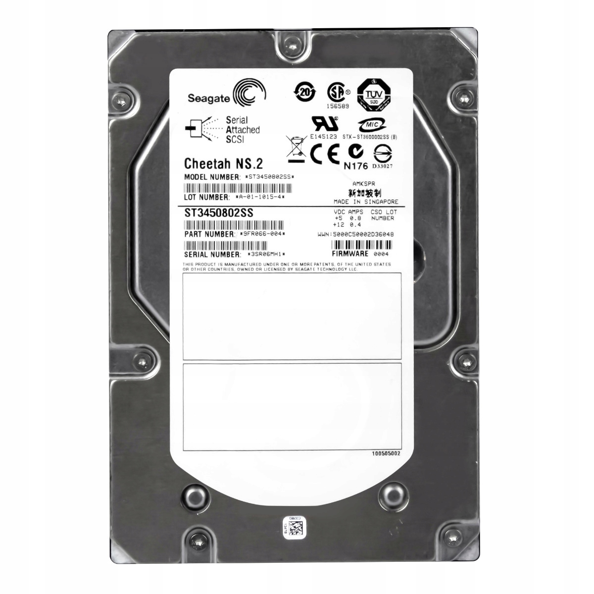 Seagate Cheetah NS.2 450GB 10K 16MB SAS-2 3.5'' ST3450802SS