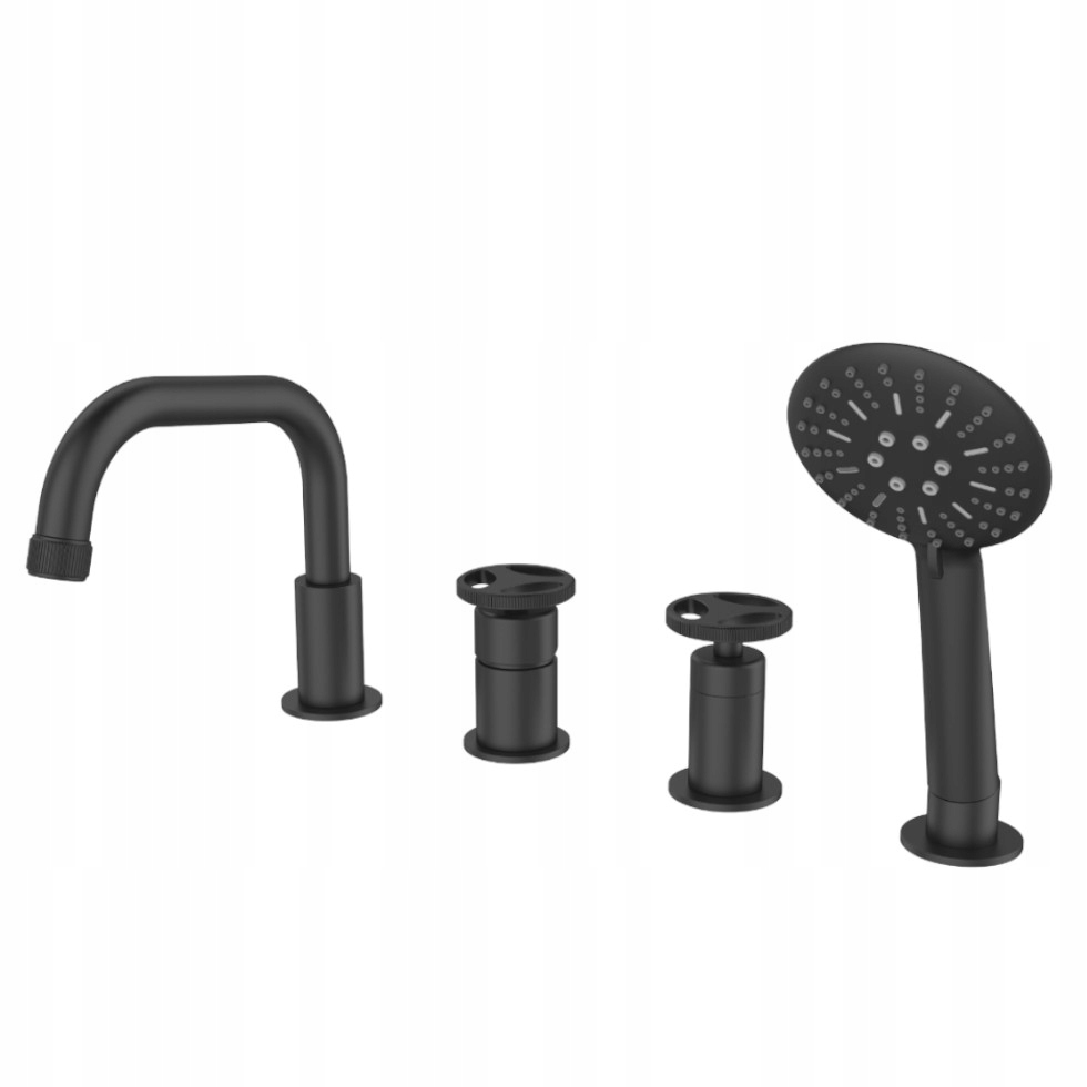 Čtyřotvorová Vanová Baterie Loftea Black Sea Horse