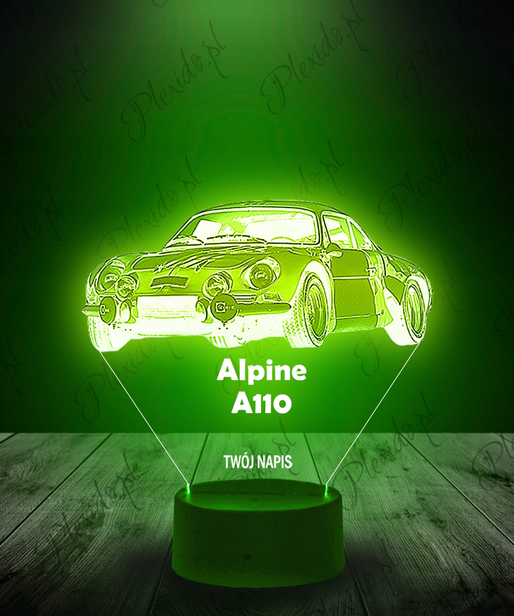 Lampka Nocna 3D LED Auto Alpine A110 Prezent Imię Marka Plexido