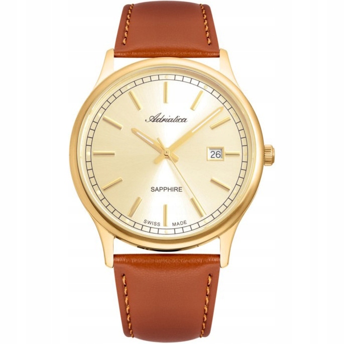 Pánské Hodinky Adriatica A2804.1B11Q hnědé s hnědým náramkem