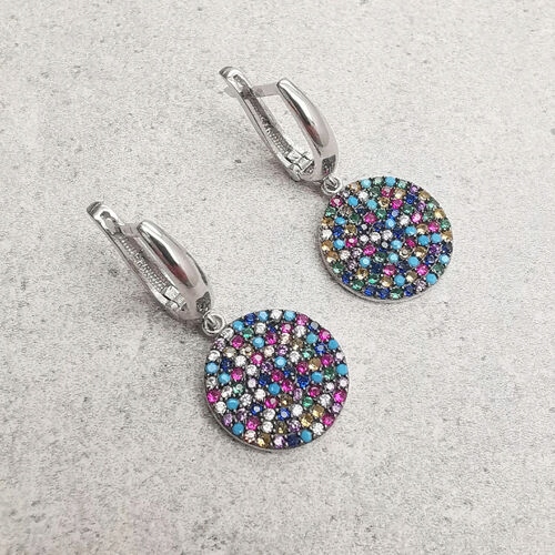 Stříbrné náušnice s barevnými zirkony