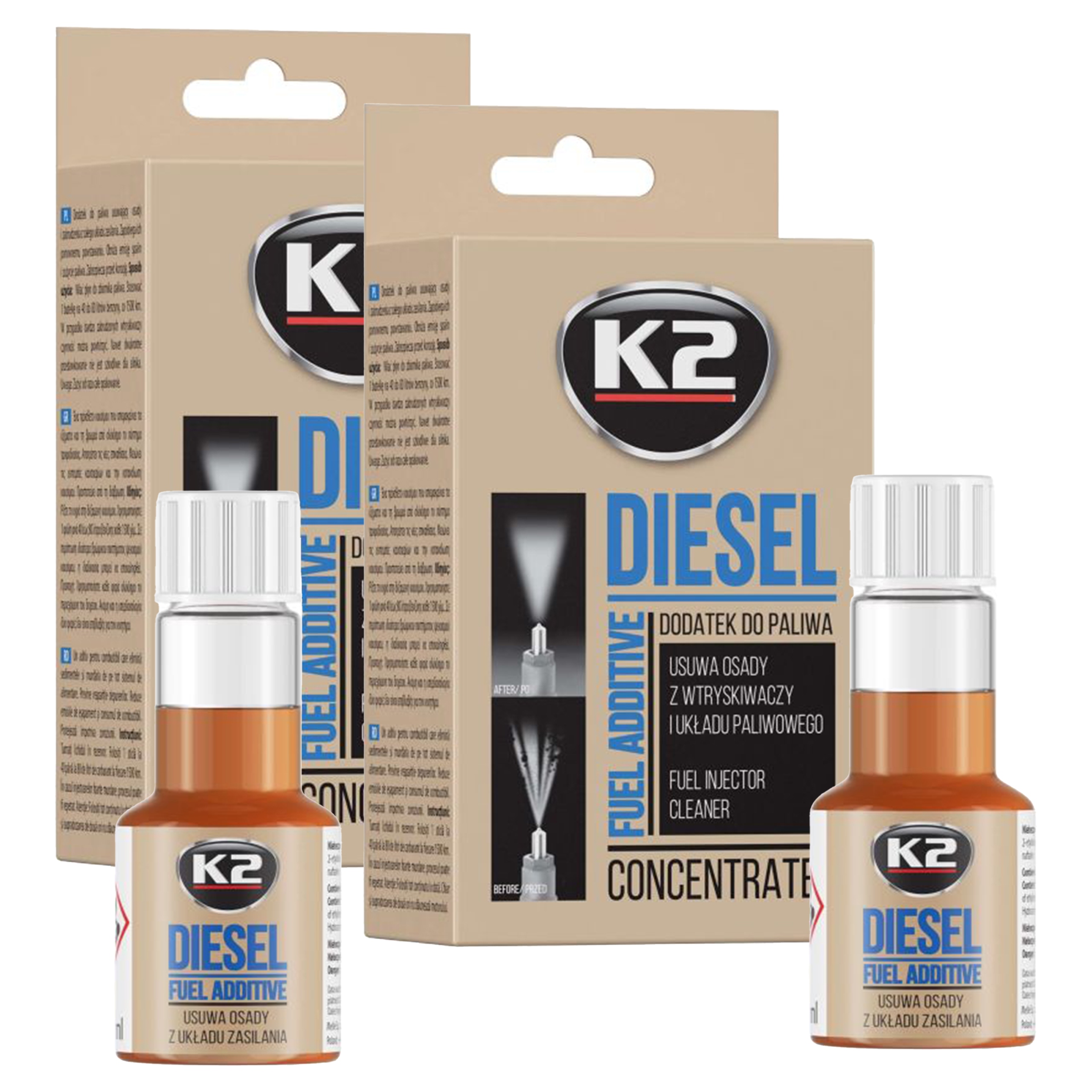 Czyszczenie Wtryskiwaczy Diesla K2 Diesel 50ml x2