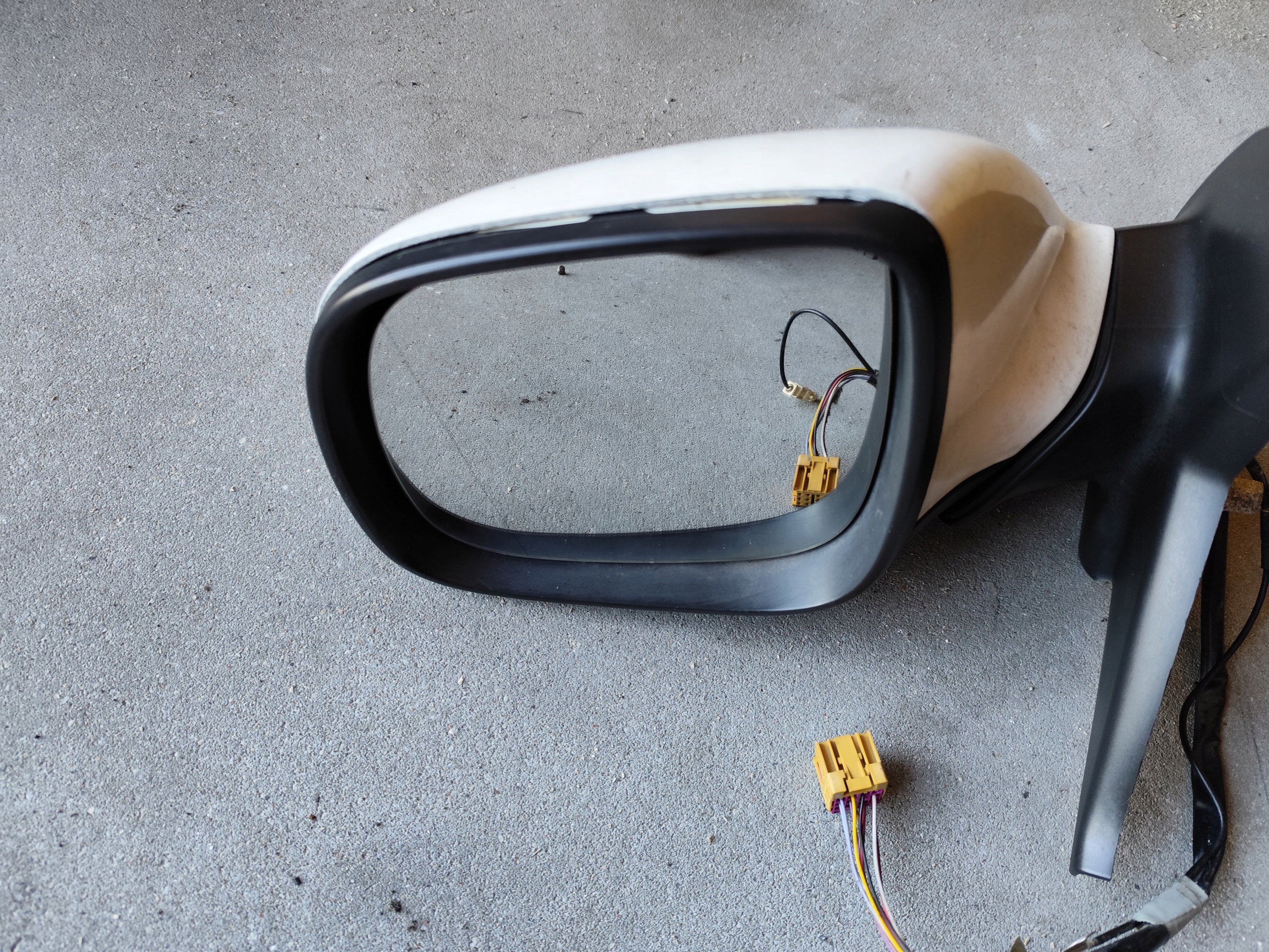 mirror VW T5 LIFT left driver´s 9 pin + aerial biale