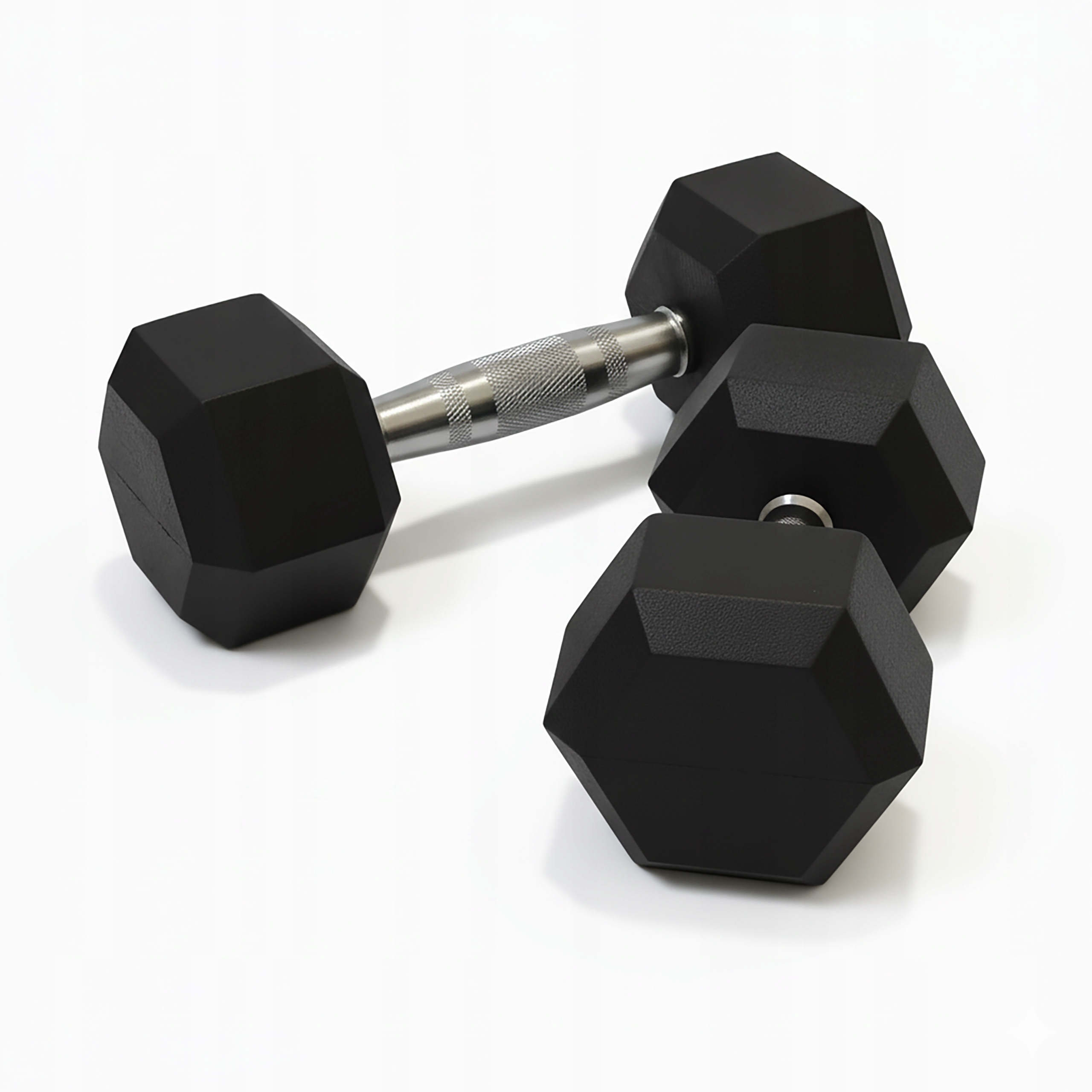 Hantla hantle hex żeliwny do ćwiczeń gumowany żeliwo 2x5kg powlekane