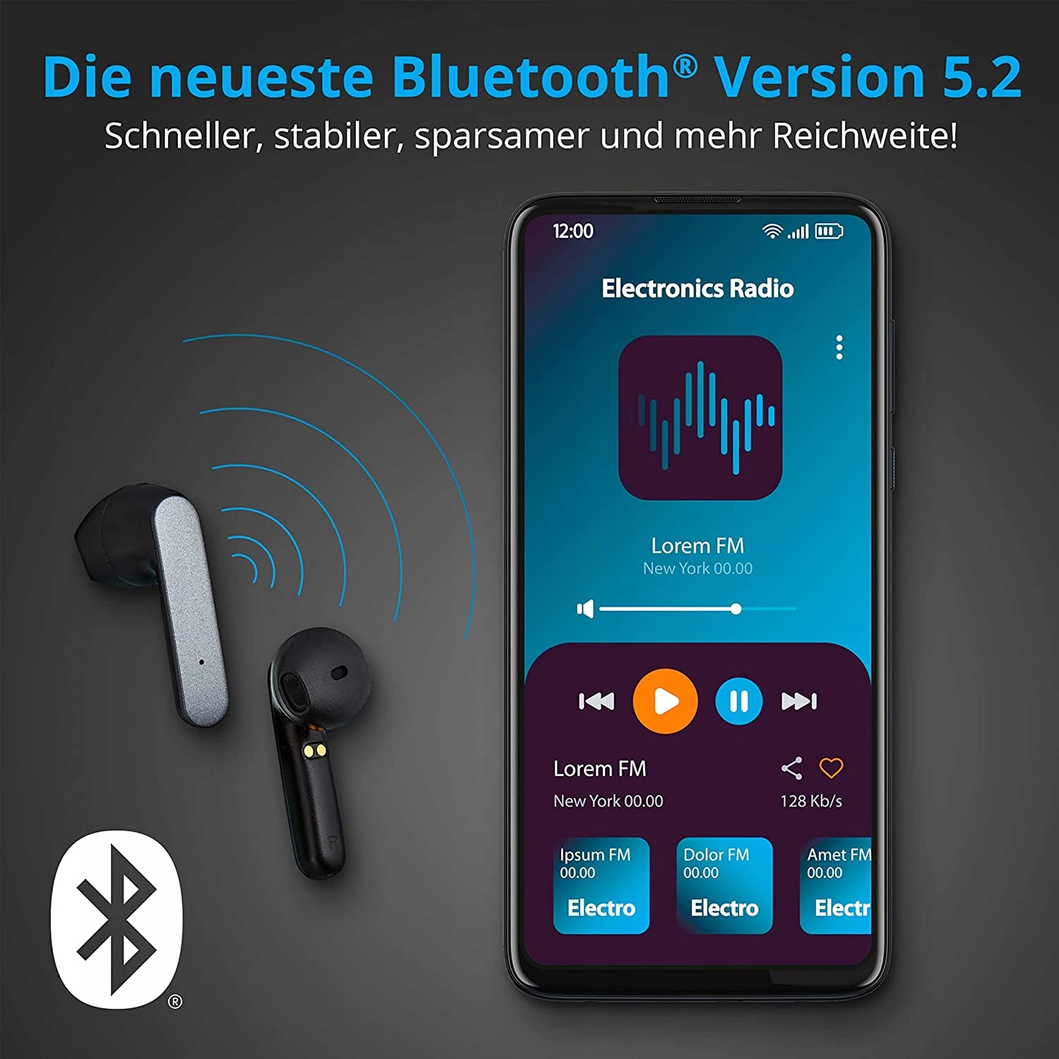 Niemieckie słuchawki bezprzewodowe Bluetooth 5.2 Kod producenta MD 45204