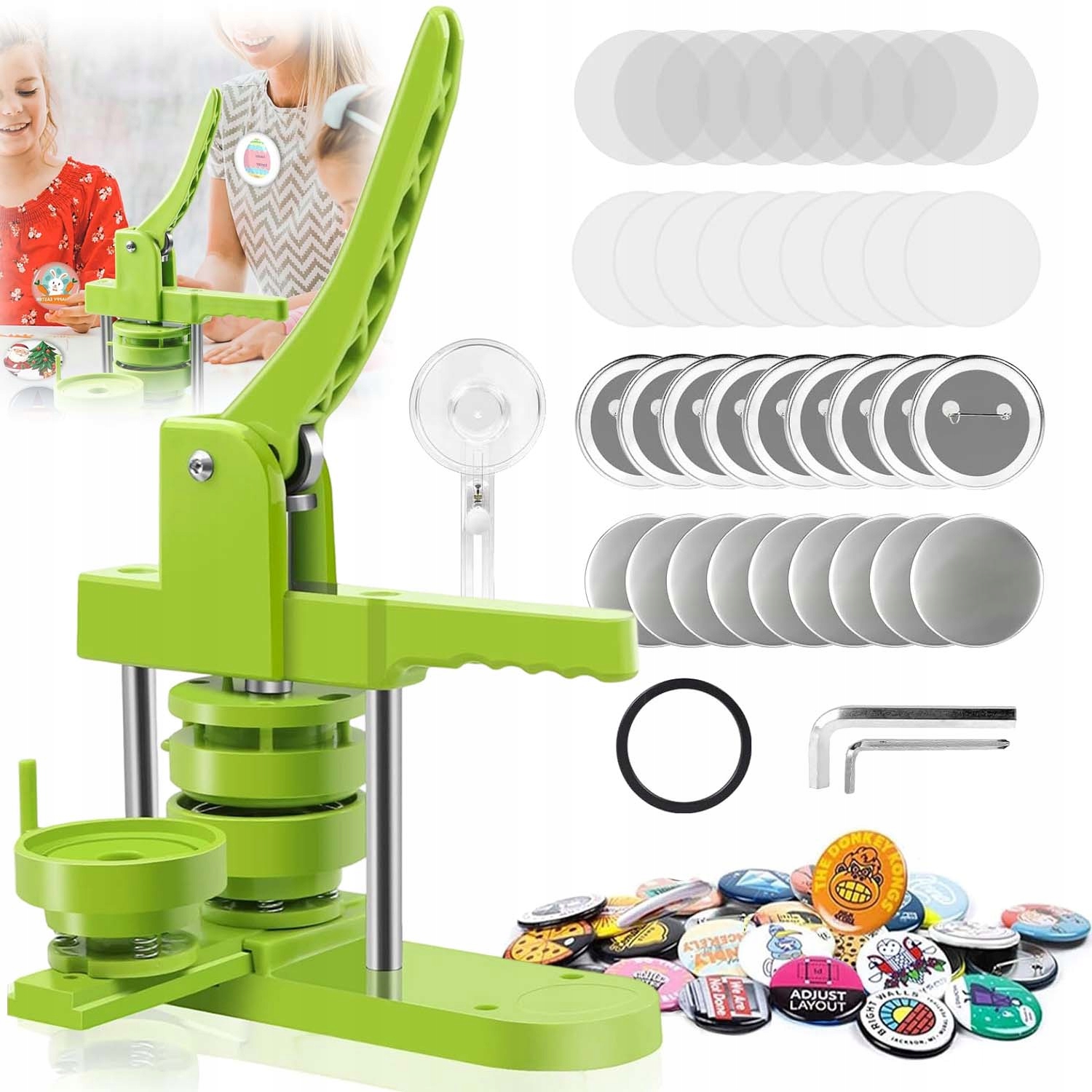 Maszyna Do Przypinek 58MM +50 Pinów +instrukcja Zestaw Startowy Dla Dziecki