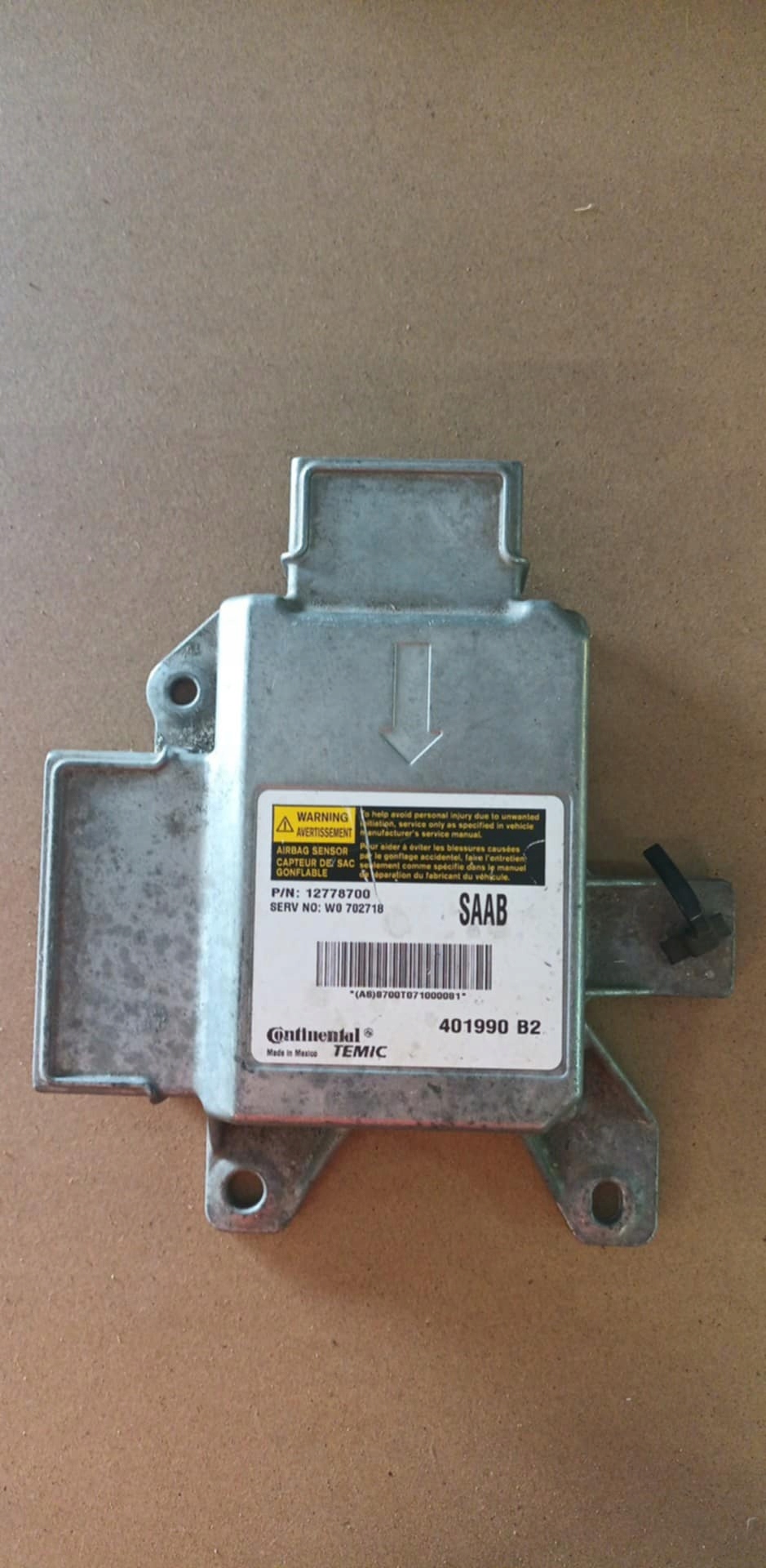 SENSOR module airbag Saab 9-3 93 CABRIO 12778700 srs control unit