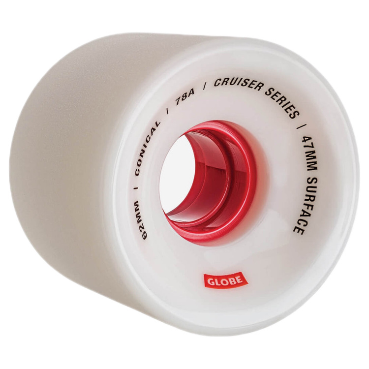 Kolečka pro longboard Globe Conical Cruiser Bílá/Červená 62 mm