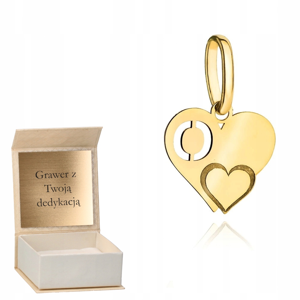 Zlatý přívěsek Písmeno O se srdíčkem zlato ryzost 585 Gravírování