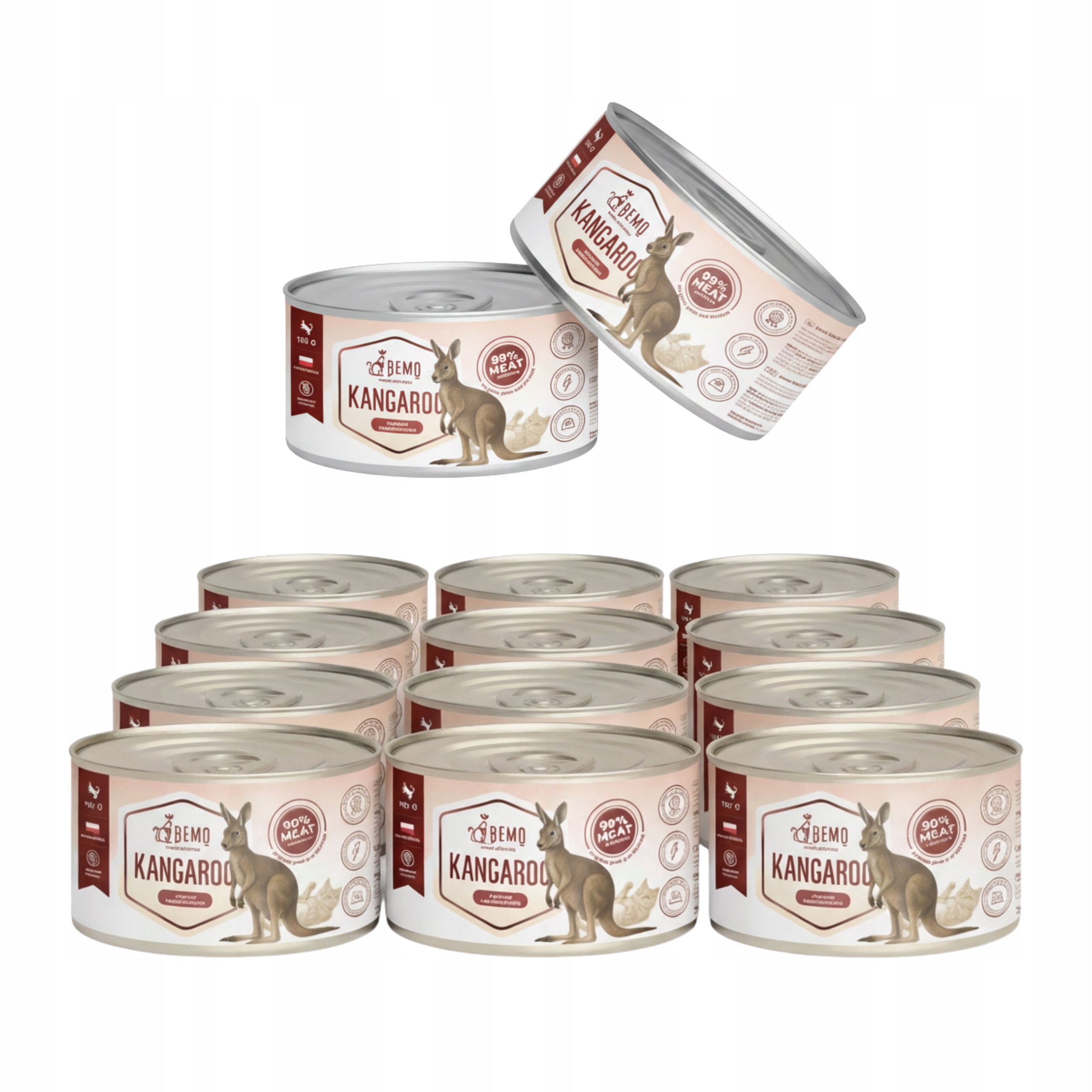 Levně Krmivo mokrá kočka konzerva 12x185 g Bemo Cat Kangaroo klokanka hypoalergenní
