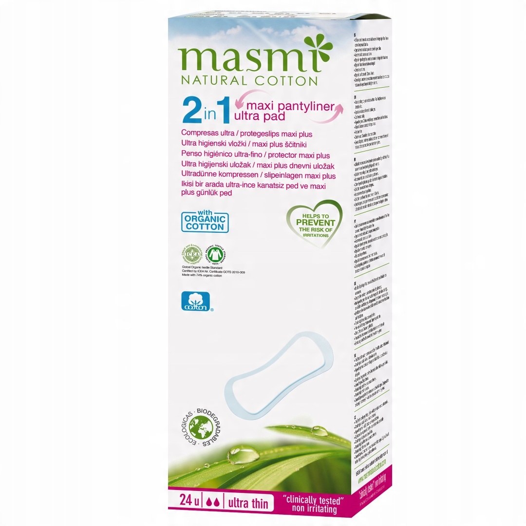 

Masmi 100%BIO podpaski 2w1 o pow. pojemności 24szt
