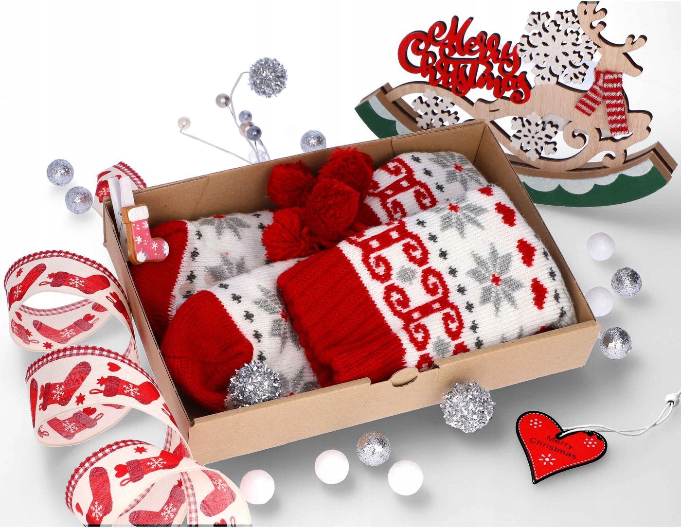 Pudełko ŚWIĄTECZNE ozdobne na PREZENTY W9 5 sztuk Marka bez marki