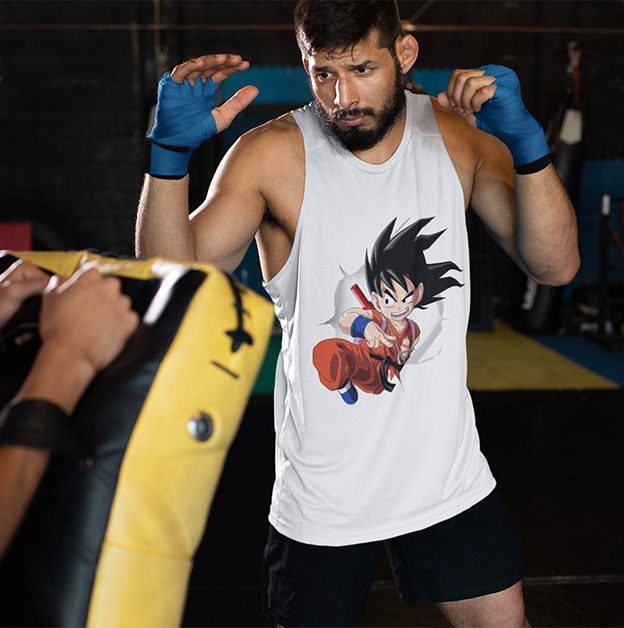 TANK TOP DRAGONBALL DBZ GOKU 8 Dekolt okrągły