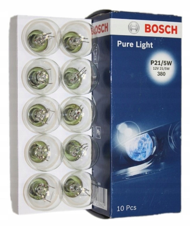 10 X Żarówki Bosch P21/5W 21/5W 12V Pure Light