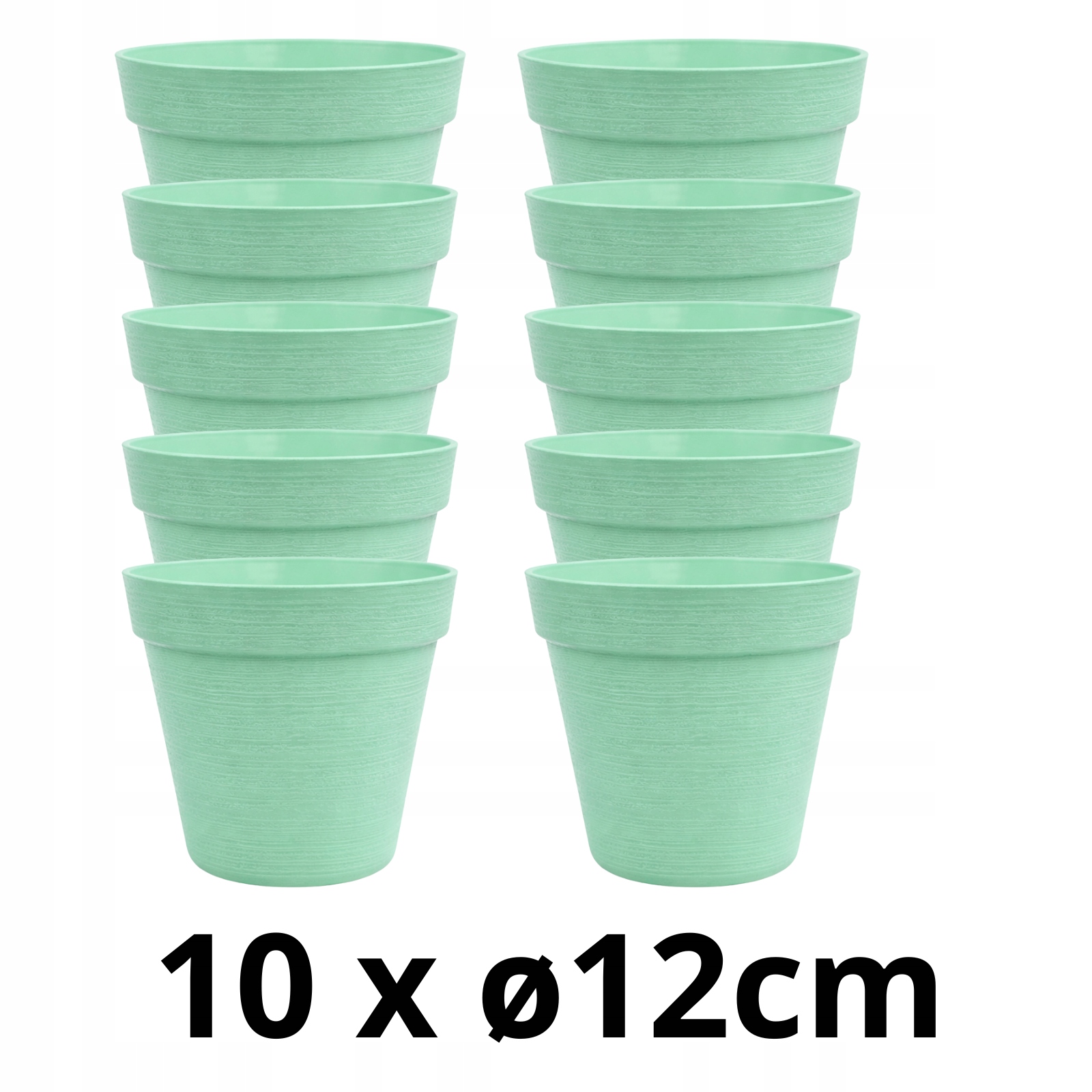 10 x Doniczka w Stylu LOFT 12 cm, 740ml, Eko, UV Odporna, Zielony 3