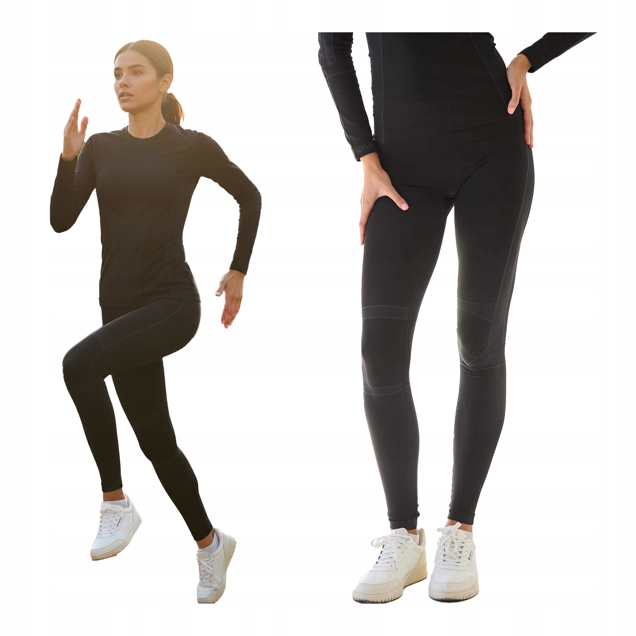 Dámské termo sportovní legíny černé fitness bezešvé Naviale M