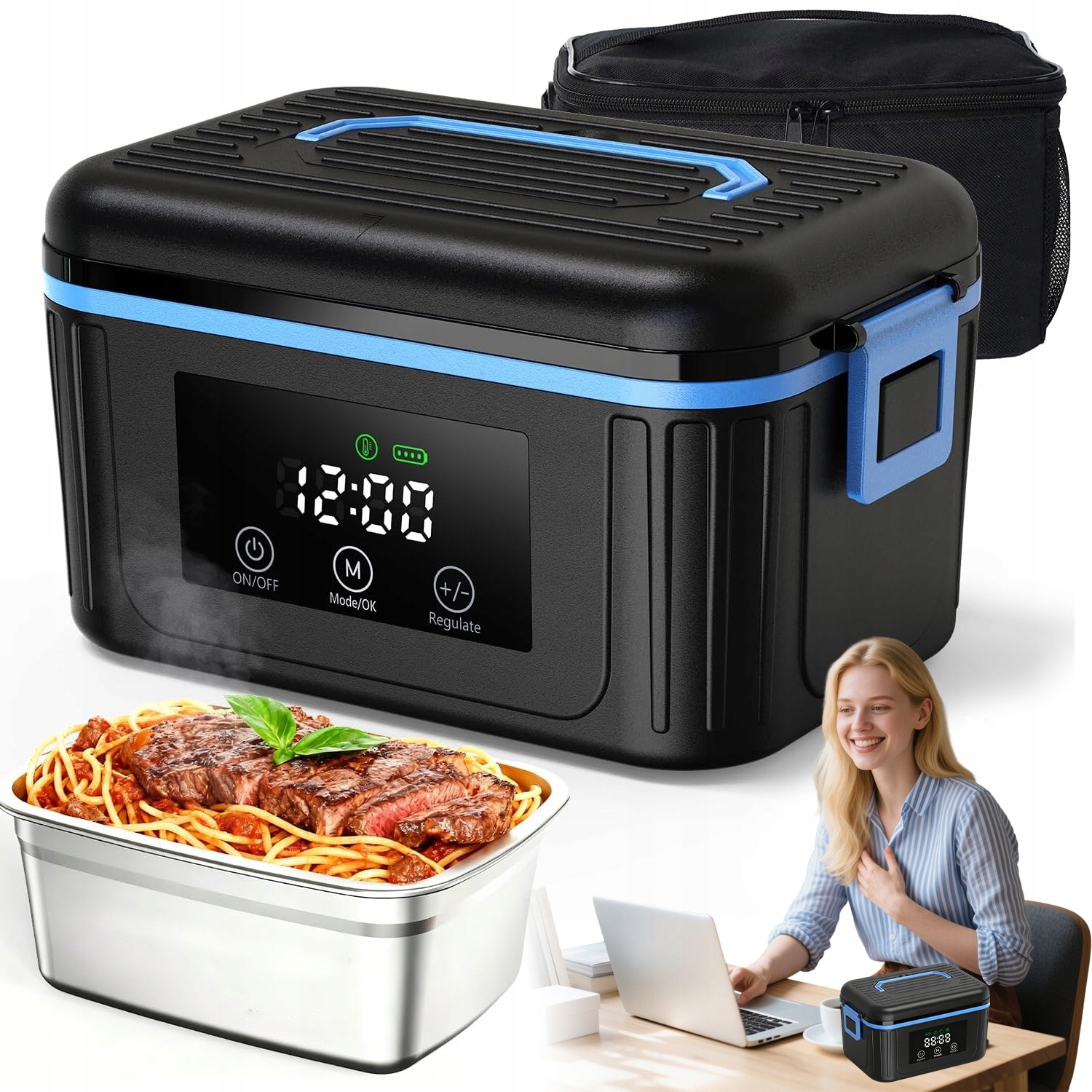 Vyhřívaný Obědový Box Se 6 Režimy Ohřevu Pro Kancelář A Výlety