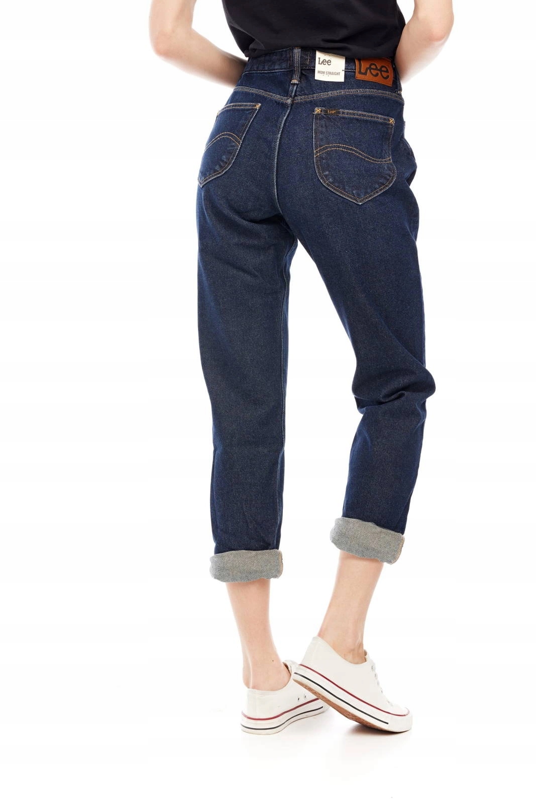 Dámské jednoduché džíny Lee Mom Straight Dark Duster L32IRDQC 28/33