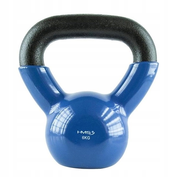 KETTLEBELL ŻELIWNY POKRYTY WINYLEM 6 kg DO ĆWICZEŃ