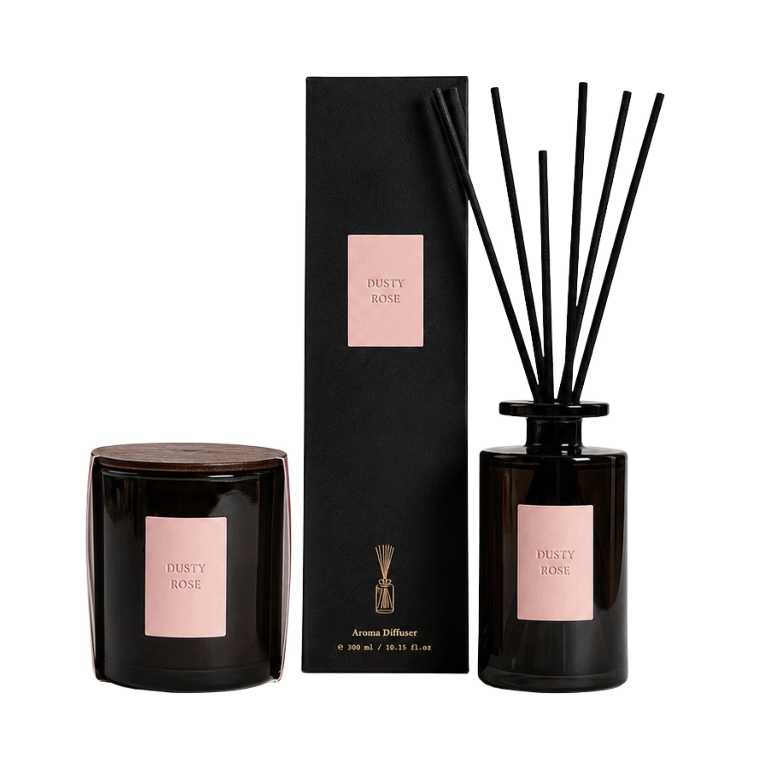 Sada vůní difuzér svíčka Urban Leather Dusty Rose Homla