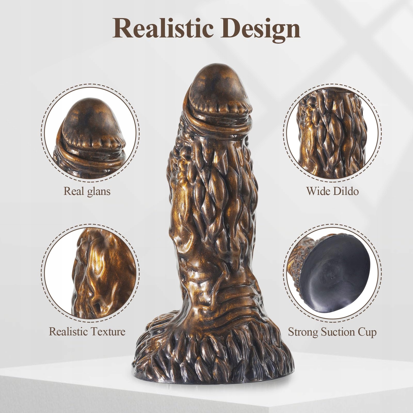 MONSTER Realistyczny Dildo 16.5cm Silikonowy Plug Analny dla Początkujących — miniatura 4