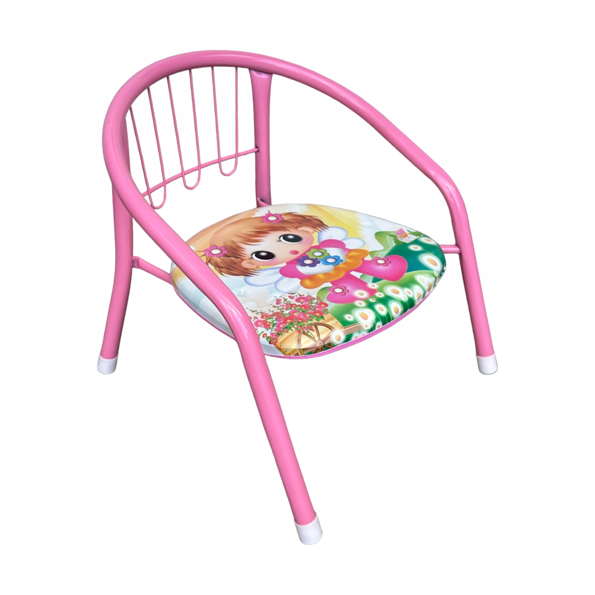 KRZESEŁKO PISZCZĄCE DZIECIĘCE 35 CM FOTELIK METALOWY DO DOMU OGRODU DZIECKA