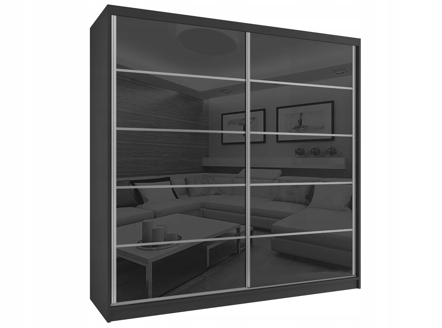 Szafa przesuwna połysk 200 cm Wysokość mebla 218 cm