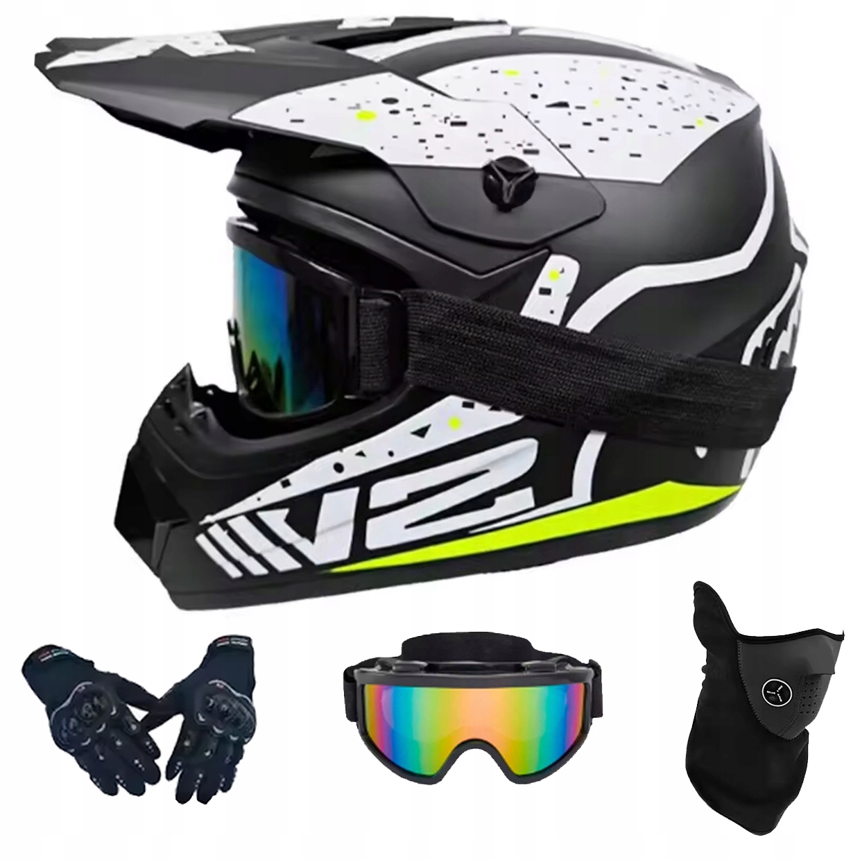 Helma Na Elektrickou Koloběžku Cross Enduro Quad Bmx Helma Brýle Rukavicexl