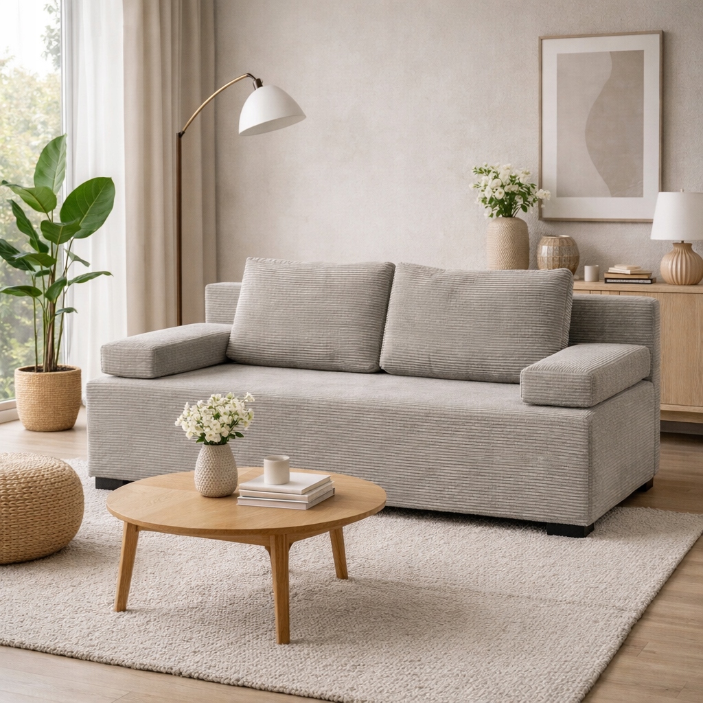 Rozkládací pohovka s funkcí spaní 140x200 kontejner na gauč Simple