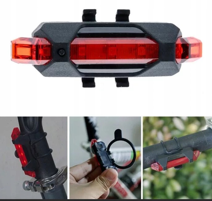 LAMPKA ROWEROWA NA ROWER LED OŚWIETLENIE PRZÓD TYŁ Czas pracy 12 h