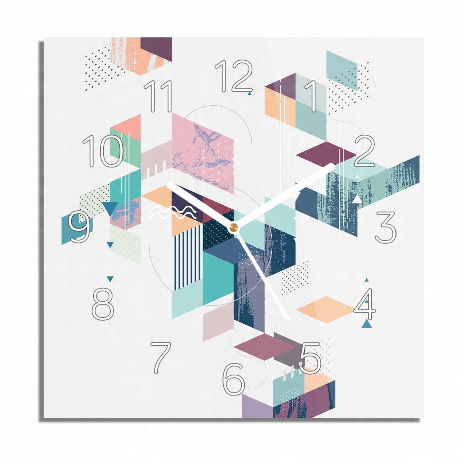 

Modern tektura wzór zegar szklany 30x30 do salonu