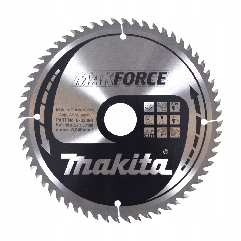 Tarcza piła widiowa do drewna Makita 190 mm 60z B-32390