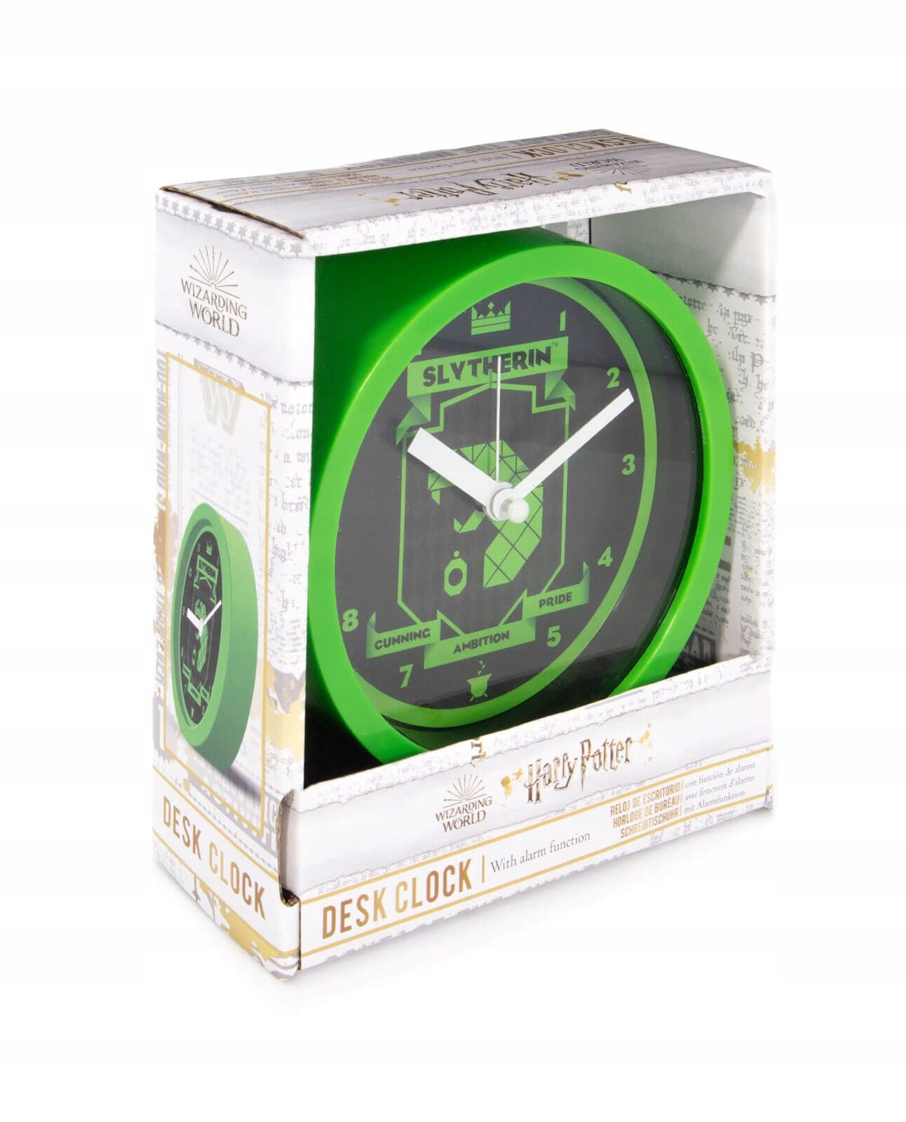 Markowy zegar na biurko Harry Potter Slytherin 12 Zasilanie baterie