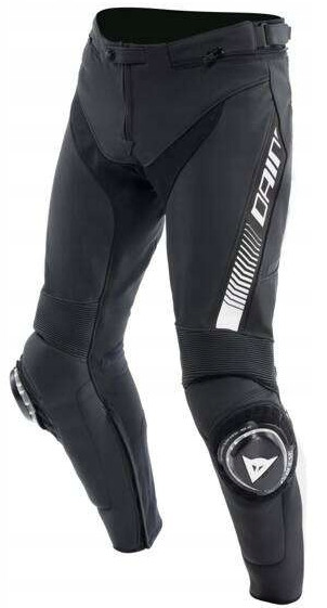 Dainese Speed Black White Motocyklové Kožené Pánske Nohavice