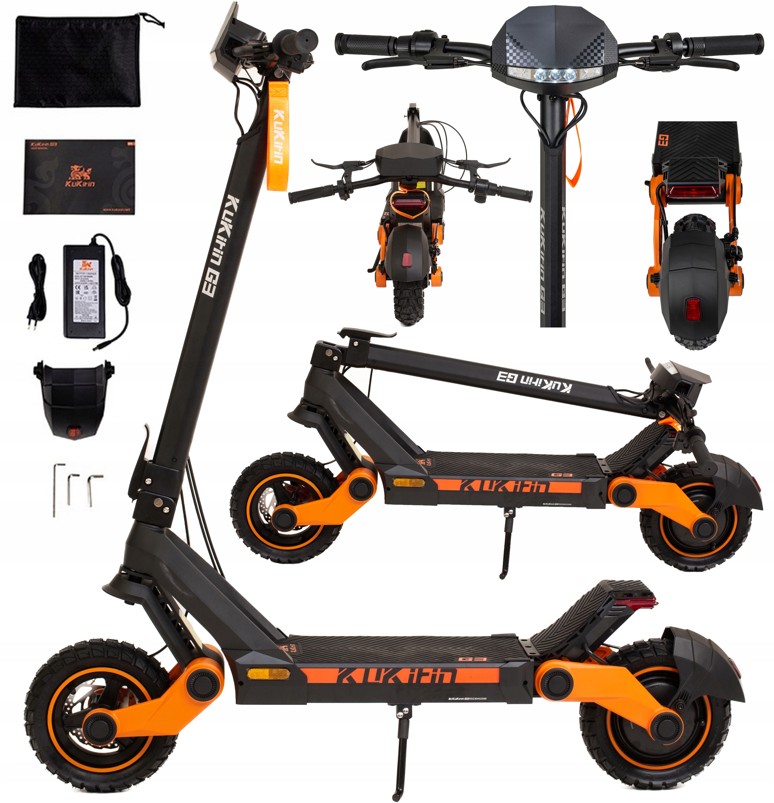 Elektrické skládací vozidlo KuKirin G3 1450W 52V 18.2AH 50KM/H 63KM 10"