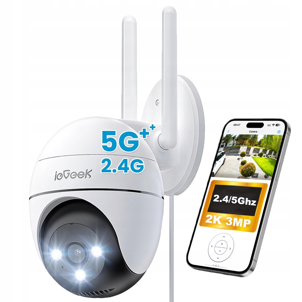Venkovní Otočná Kamera Ip Wifi 3MP 2K 4x Zoom Ultra Hd Detekce 3MPx