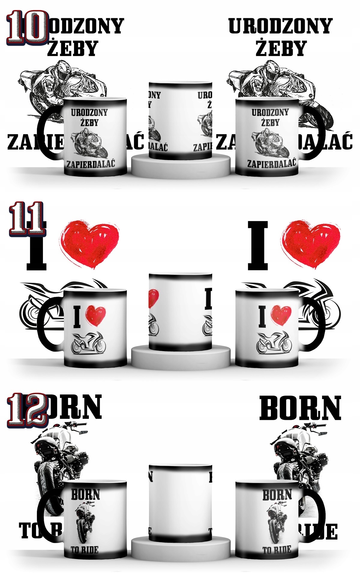 MAGICZNY KUBEK DLA MOTOCYKLISTY + IMIE + KARTONIK Pojemność 330 ml