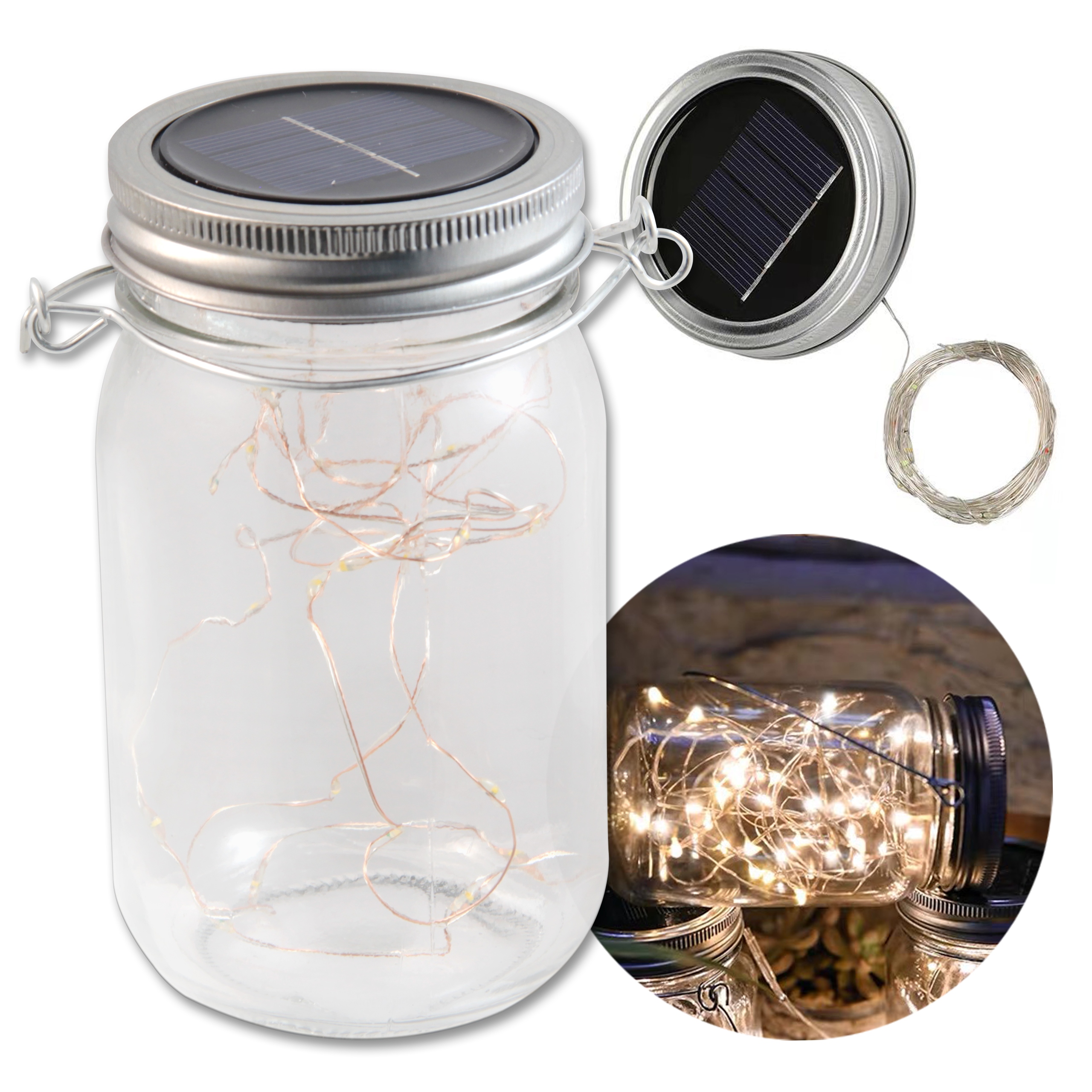 Lampka SOLARNA ogrodowa SŁOIK szklany latarenka