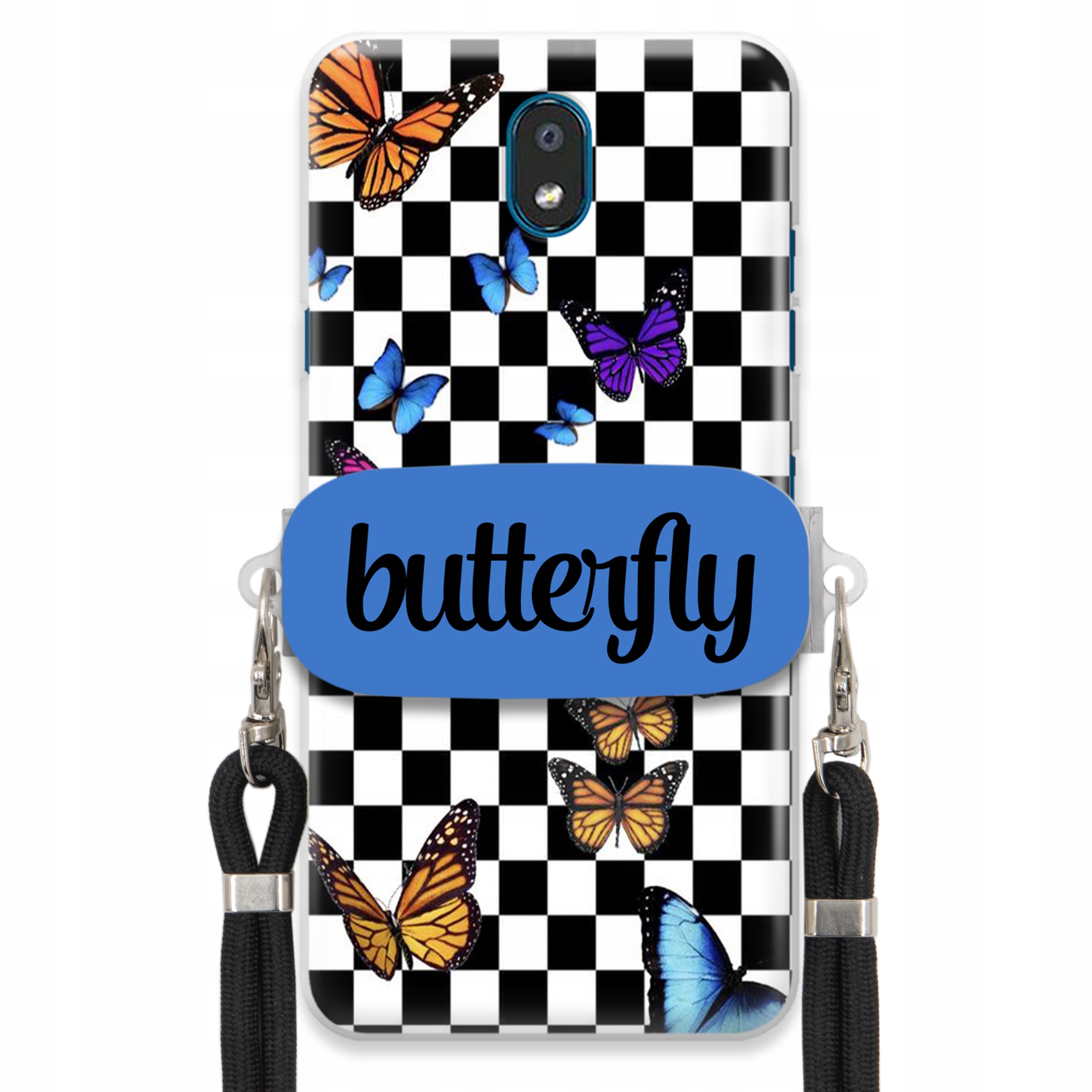 Pouzdro Pro Lg K30 2019 Case Obdélníkový Úchyt Černé Vodítko Butterfly Motýli
