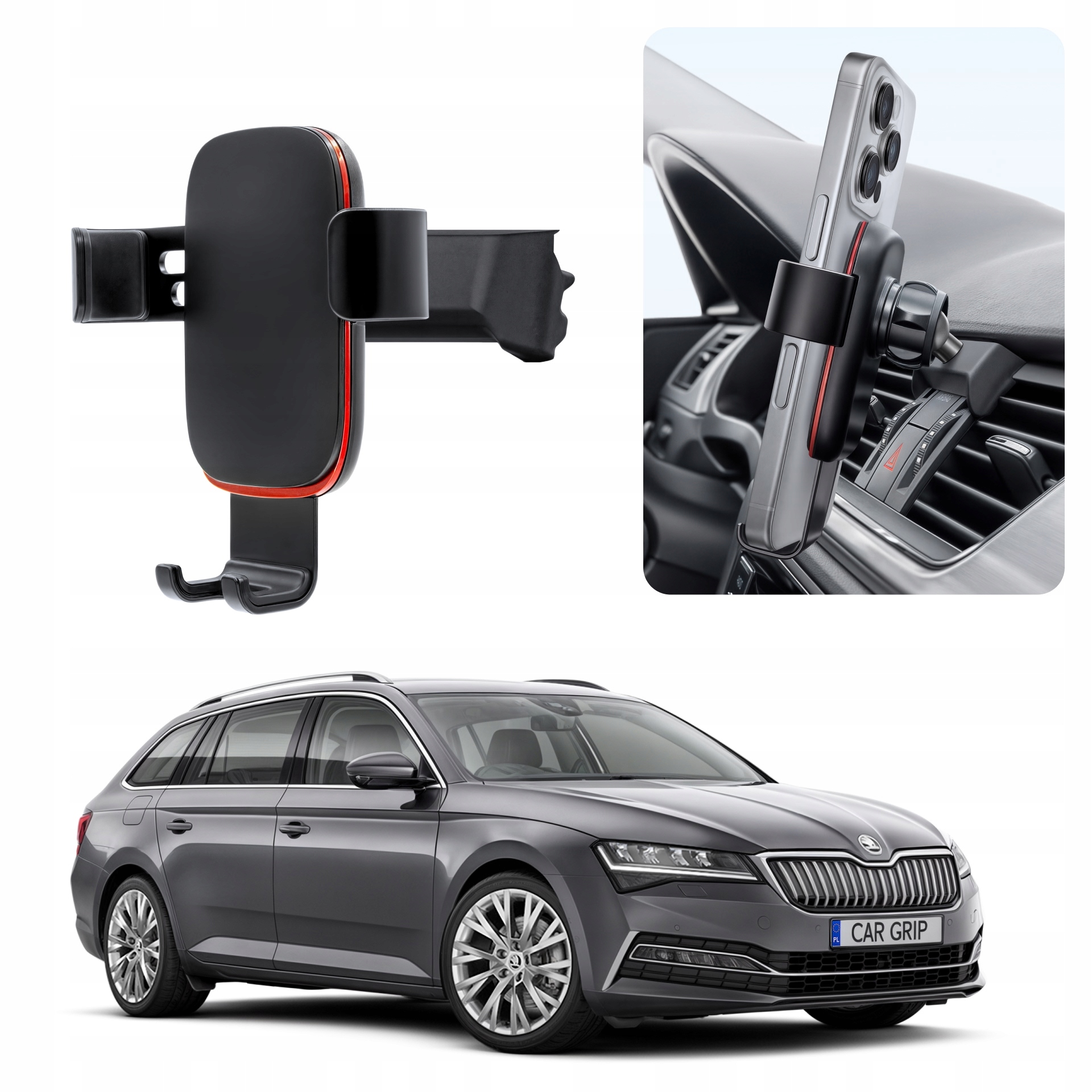 Uchwyt Grawitacyjny Premium dedykowany do Skoda Superb 3 3V (2015-)