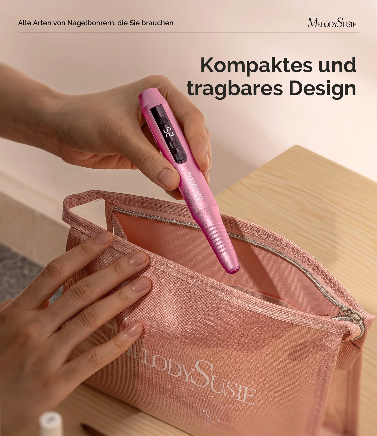 MELODYSUSIE Frezarka Do Paznokci 25000 RPM Zestaw Manicure Pedicure — miniatura 3