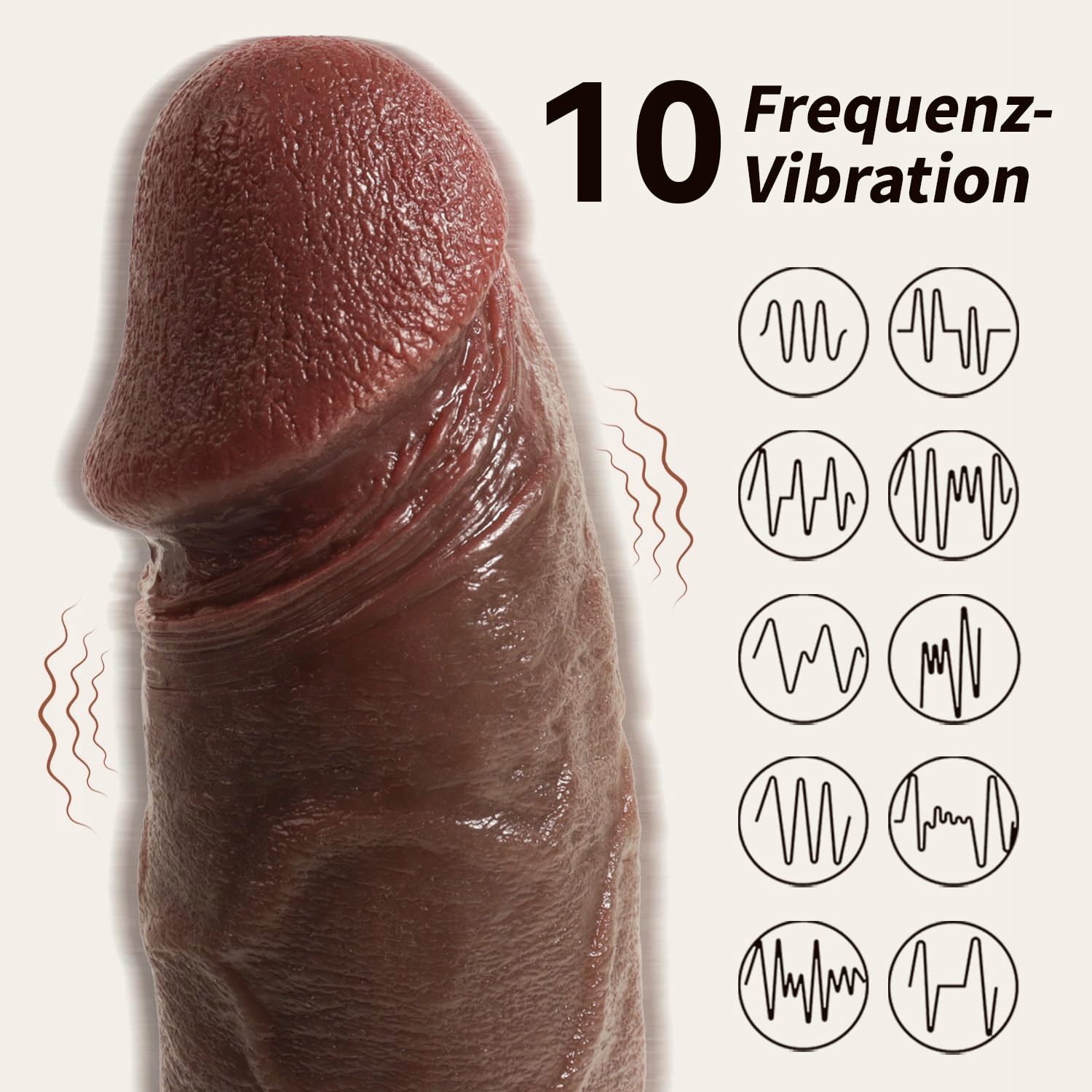 REALISTISCHE Wibrator XXL 30CM Elektryczny Dildo Czarny — miniatura 3