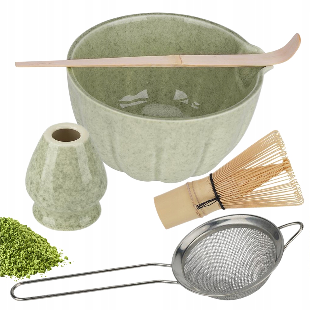 Levně Matcha Sada Miska Chasen Lžička Stojan Sítko Pro Milovníka Čaje