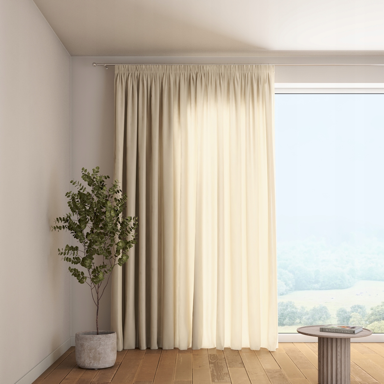 Dekoria Záclona na zvlnenej páske 1 ks 130x260 cm odtiene hnedej