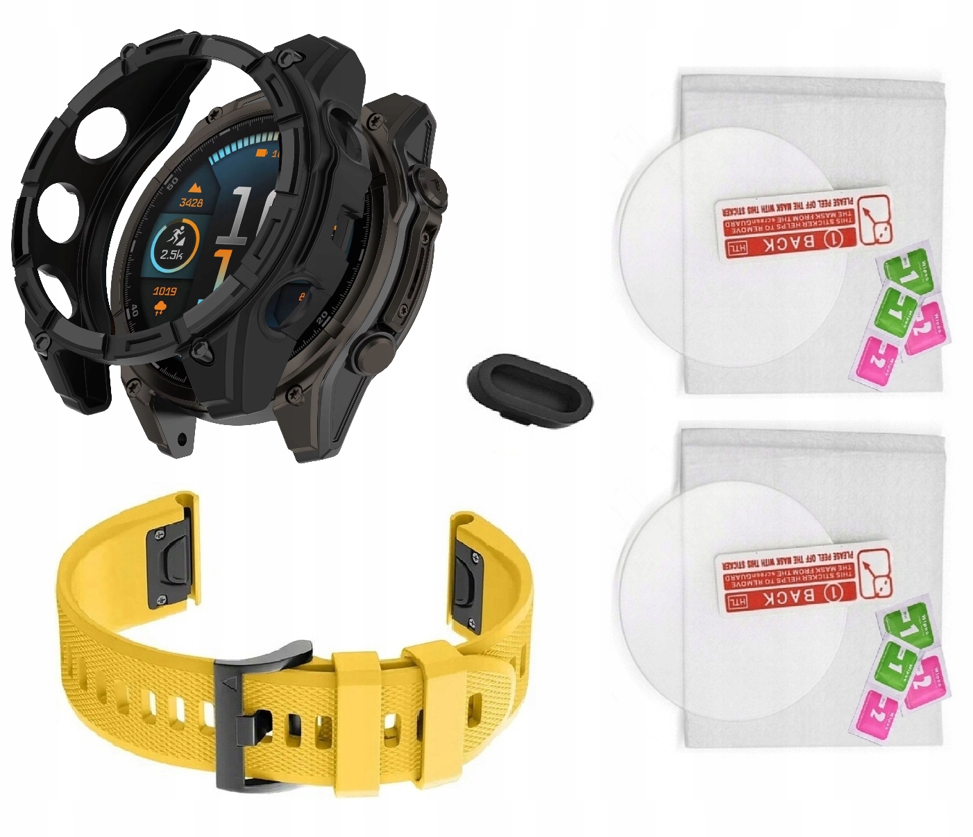 Zestaw Pasek Etui 2x Szkło 9H Garmin Fenix 8 8 Solar Koperta 47mm
