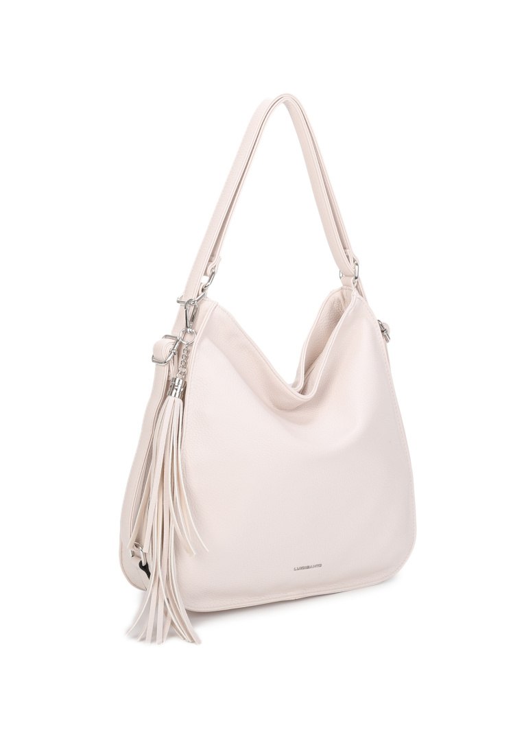 Stylowa Damska Torebka Shopper 2w1 Plecak Luigisanto Jasny Beż